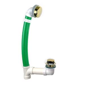 Innovator Flex924 24 in. x 1.5 in. Flexible Bath Waste with Foot Actuated Stopper and Innovator Overflow, Polished Brass