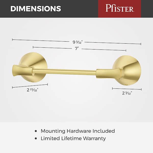フィフティーズ★24kt貼りゴールドパンサー希少✨ Pfister Willa Wall Mount Double Post Toilet Paper Holder in