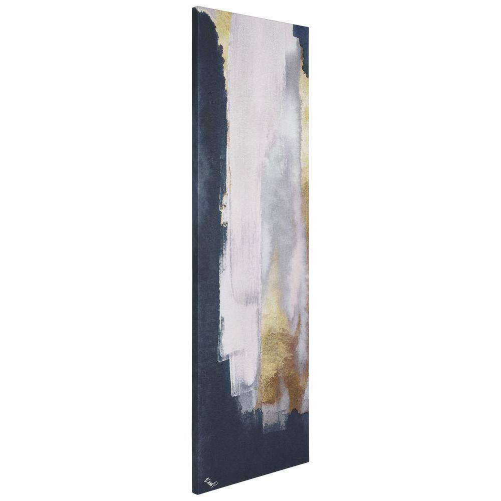 Silver Elegance I Abstract Canvas Wall Art in Blue, Gold, and Silver