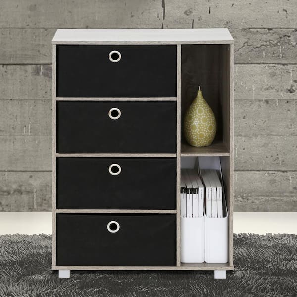 Furinno Steam Beech and Black Storage Chest