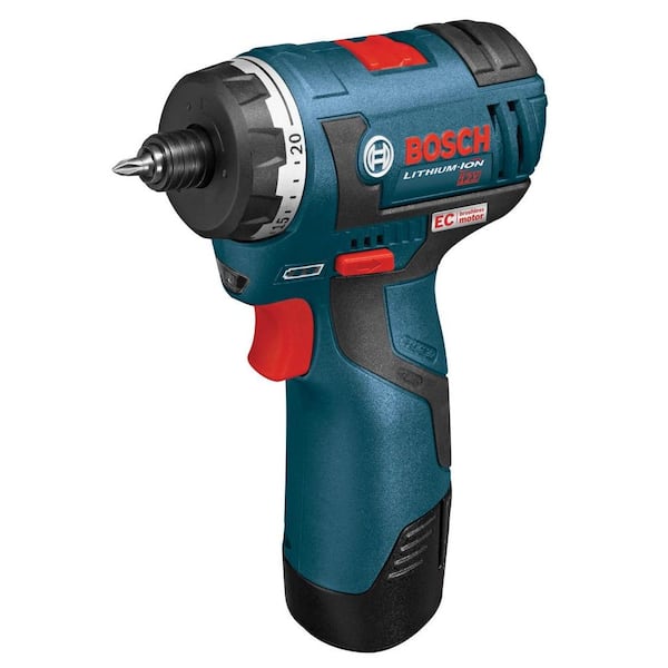 Bosch 12 Volt Lithium-Ion Cordless Electric 1/4 in. Hex 2-Speed Pocket Driver with (2) 2.0 Ah Batteries and Carrying Case