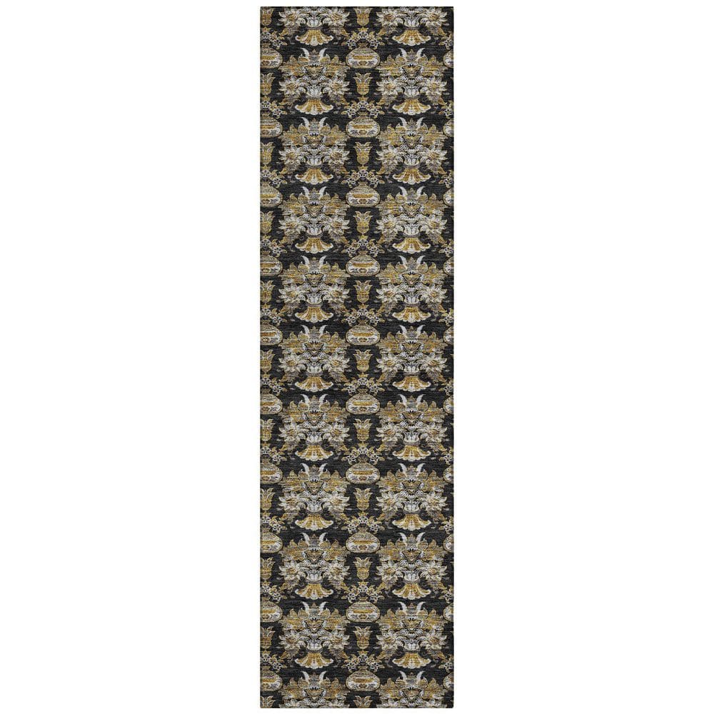 Chantille Machine Washable Indoor/Outdoor Abstract ACN2682 Black 2 ft. x 7 ft. Runner Rug price history on PriceWatchPro
