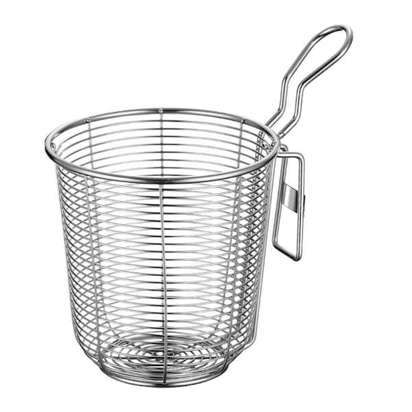 Stainless Steel Mesh Noodle Strainer Colander with Hanging Handle, 5.63 x 3.94 x 3.94 Inches, for Hot