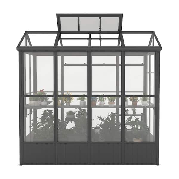 Domi 6.5 ft. x 8 ft. Aluminum Frame Greenhouse with Automatic Vent and Polycarbonate Panels