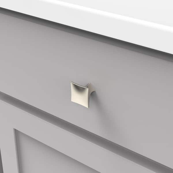 HICKORY HARDWARE Twist 1-1/4 in. Square Polished Nickel Cabinet