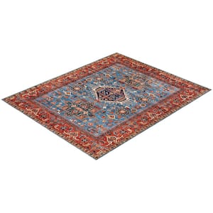 Light Blue 8 ft. 2 in. x 9 ft. 11 in. Serapi One-of-a-Kind Hand-Knotted Area Rug