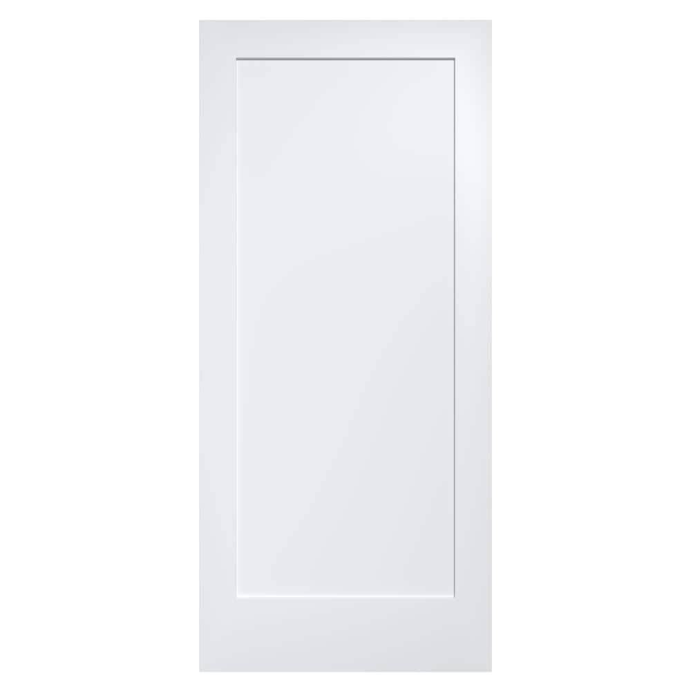 HOMESTEAD Shaker 24 In X 80 In 1 Panel Solid Core White Primed Pine   White Slab Doors 1pp24 64 1000 