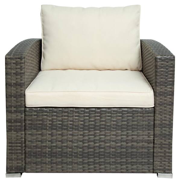 Winado Brown 7-Piece Wicker Outdoor Sectional Set with Beige Cushions  835121212571 - The Home Depot