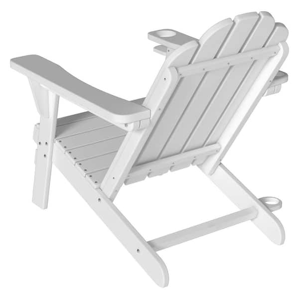 Clihome White 5-Back Panel Fixed Outdoor Composite Adirondack