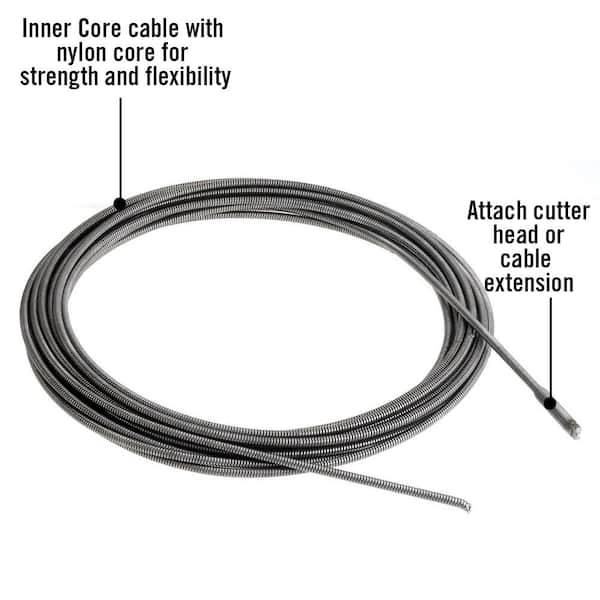 3/8 in. x 75 ft. C-32 IC Drain Cleaning Replacement Cable and Trident Sectional Cable Decoupler Bundle