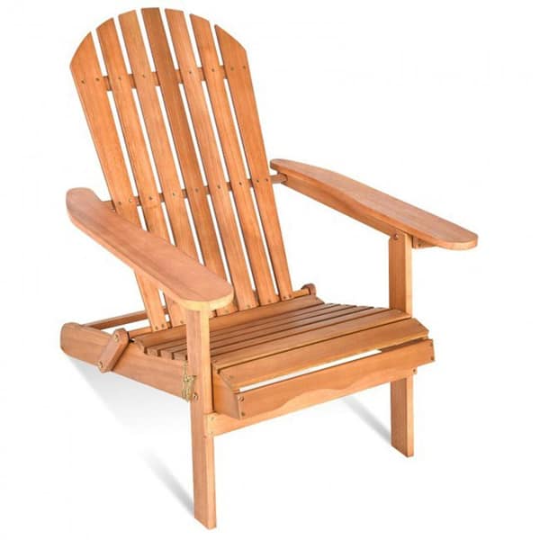 Cisvio Eucalyptus Chair Foldable Outdoor Wood Lounger Chair Foldable Chatting Furniture Set for Garden Set of 1 Chair Included