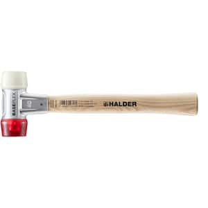 Halder 18 oz. Mallet with Zinc die cast housing Hard Wood Handle Red Plastic Face and White Nylon Face