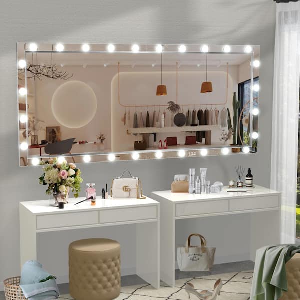 Floor vanity mirror with 2024 lights