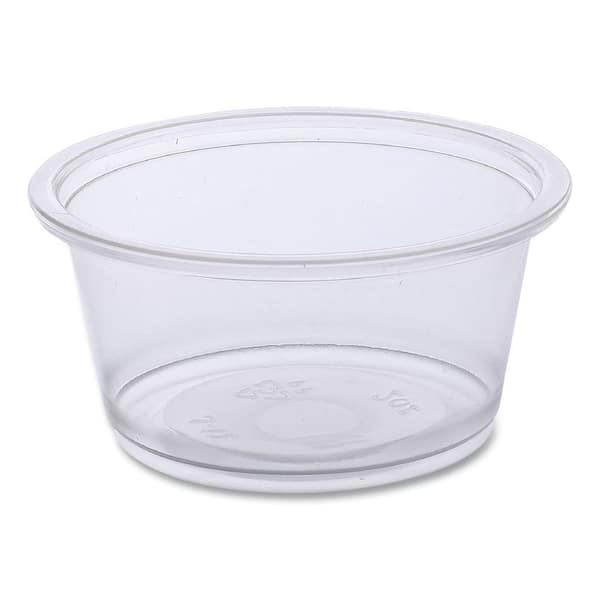 2 oz. Clear Souffle/Portion Disposable Plastic Cups, Polypropylene, 20 Cups/Sleeve, 125 Sleeves/Carton