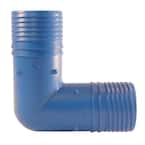1-1/4 in. Barb Insert Blue Twister Polypropylene 90-Degree Elbow Fitting