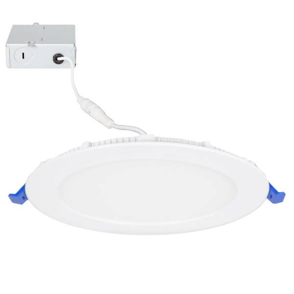 Maxxima 6 in. Round 2700K Warm White New Construction IC Rated Canless Recessed Integrated LED Kit