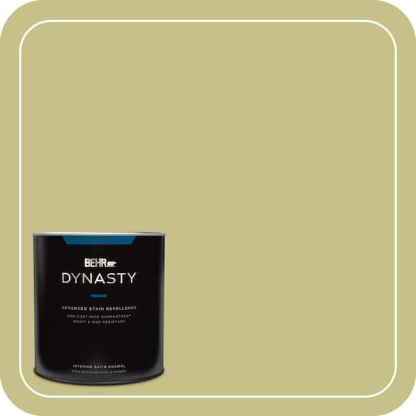 BEHR DYNASTY 1 qt. #PPU9-11 Wheat Grass Satin Enamel Interior Stain-Blocking Paint and Primer