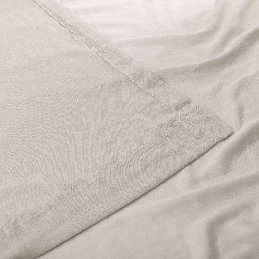 Gardenia Faux Linen Sheer Rod Pocket Curtain Panel, 50W x 120L