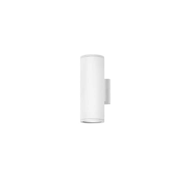 Silo 2-Light Satin White Hardwired Outdoor Wall Lantern Sconce