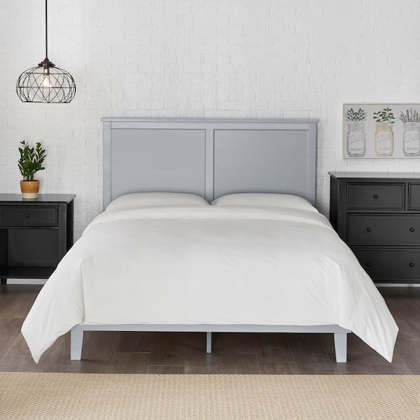 Granbury Stone Gray Wood Queen Platform Bed (61.18 in. W x 48 in. H)