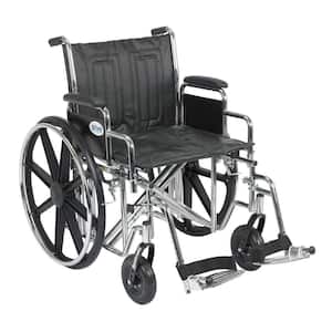 Sentra EC Heavy Duty Wheelchair with Desk Arms, Swing Away Footrest and 20 in. Seat