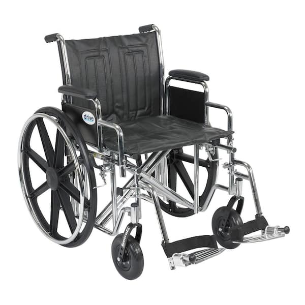 Drive Medical Sentra EC Heavy Duty Wheelchair with Desk Arms, Swing Away Footrest and 20 in. Seat