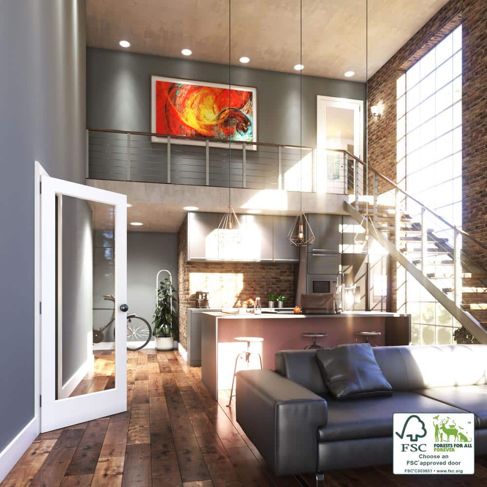 80" x 30" White Pine 1-Lite French Door with Clear Glass