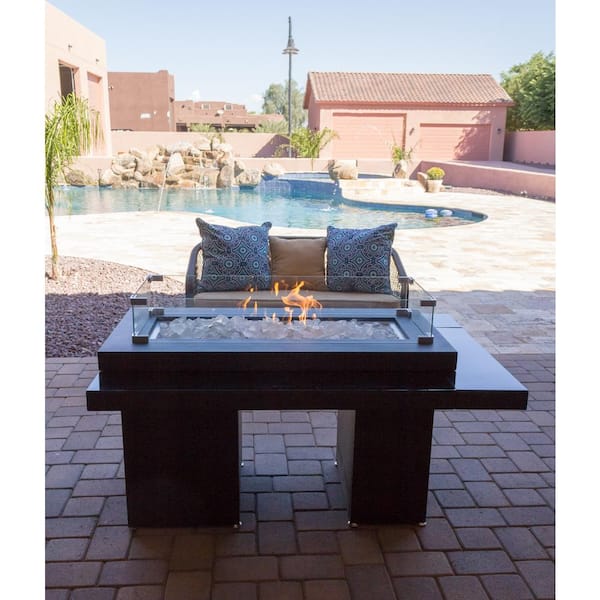 glass top gas fire pit