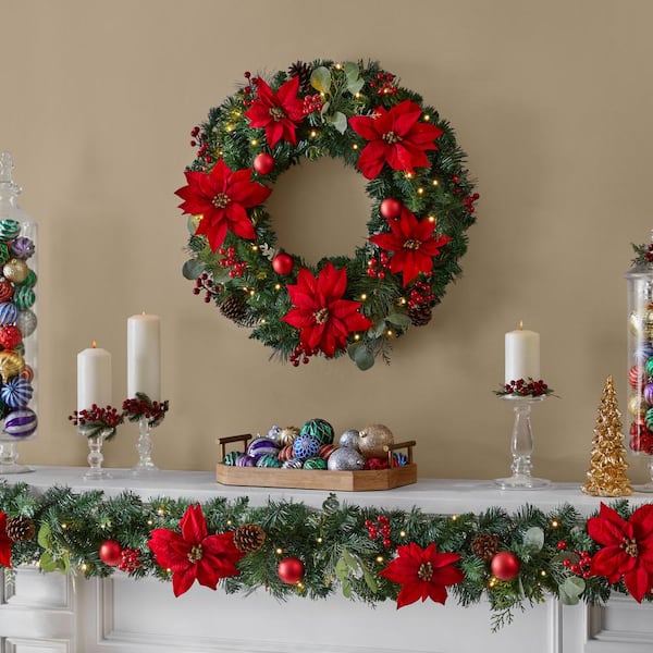 30 in Prelit Berry Bliss Artificial Christmas Wreath