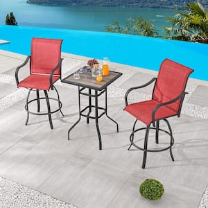 3-Piece Metal Bar Height Outdoor Dining Set