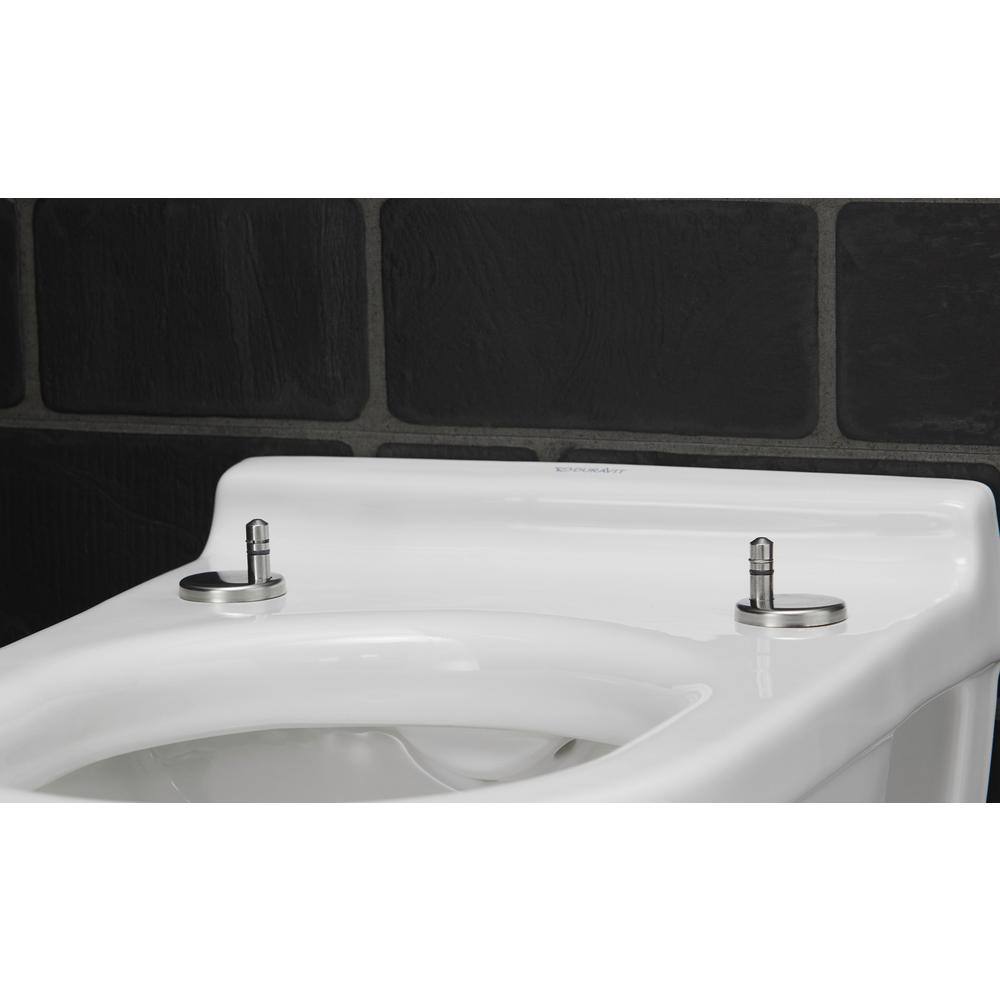 White Wall Mounted Elongated Dual Flush Toilet Bowl