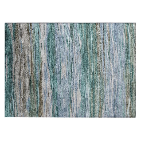 Chantille Machine Washable Indoor/Outdoor Abstract ACN1933 Teal 2 ft. x 3 ft. Accent Rug