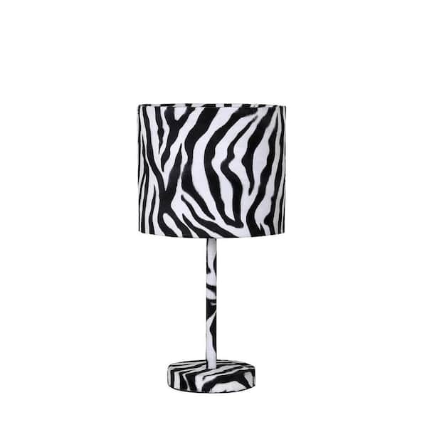Faux Suede Zebra Metal Table Lamp, Zebra Table Lamp