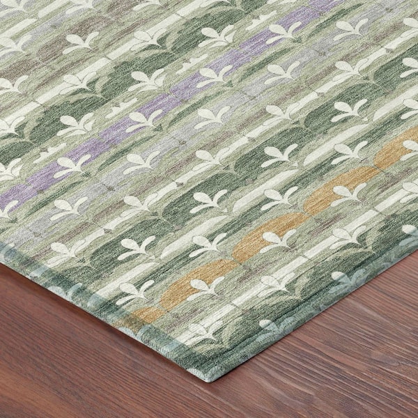 Chantille Machine Washable Indoor/Outdoor Abstract ACN2479 Basil 8 ft. x 10 ft. Area Rug