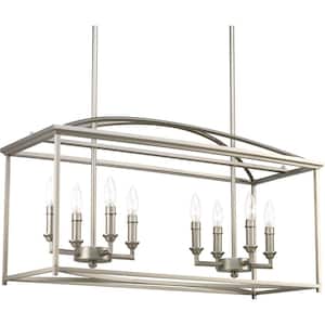 Piedmont Collection 8-Light Burnished Silver Farmhouse Chandelier Light