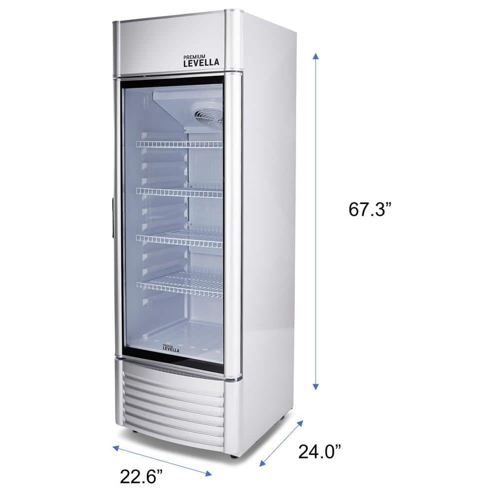 Silver 9.0 cu ft Commercial Beverage Cooler with Glass Door