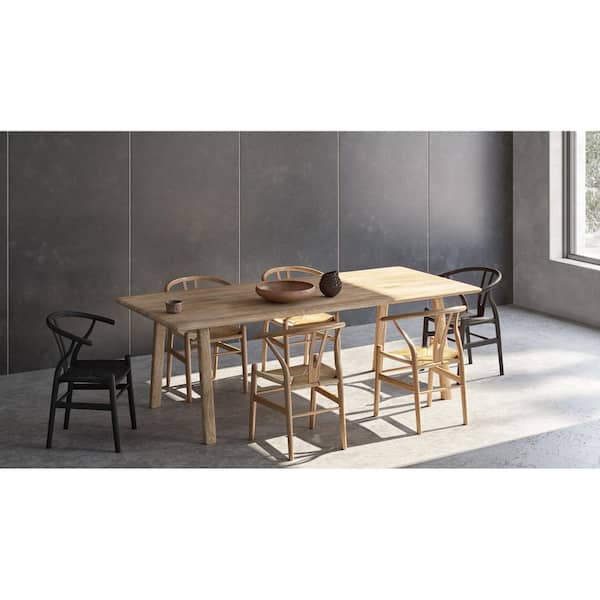 NADAAL STUDIOS Waverly Scandinavian Natural White Oak Wood 88 in. Rectangle 4 Legs Dining Table Seats 10