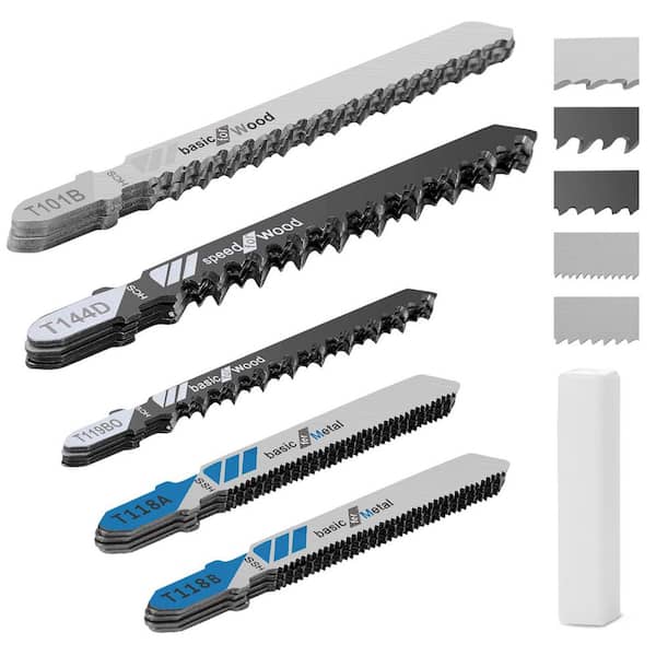 20-Piece High Speed Steel Jigsaw Blades Set, T-Handle Jig Saw Blade Kits Multi-Purpose Jig Saw Blades