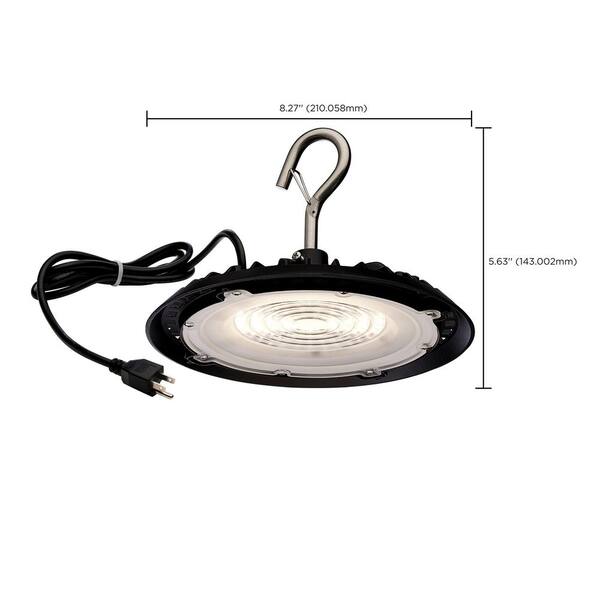 SATCO 1 ft. 60-Watt Integrated LED 5000K Black UFO High Bay Light