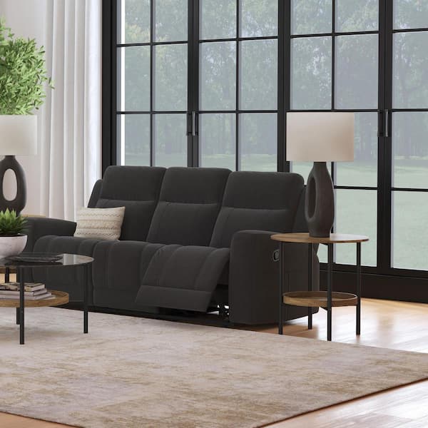 Coaster Brentwood Dark Charcoal Faux Leather Standard Motion Recliner with Track Arms