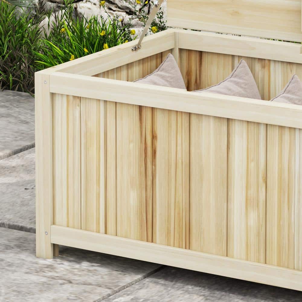 Natural Wood 47.25'' Outdoor Storage Deck Box