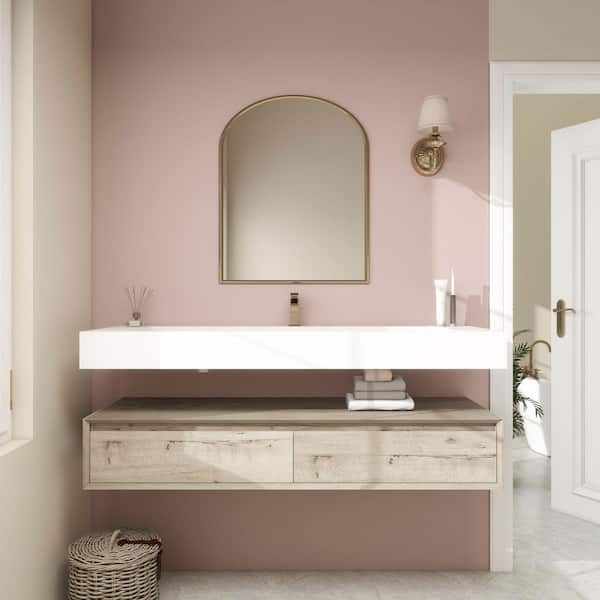 BV Better Vanity Alysa 59 in. W. x 20 in. D x 23 in. H Single Sink Floating Bath Vanity in Light Oak with White Acrylic Top