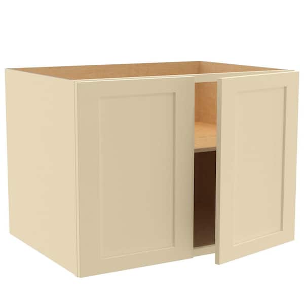 Home Decorators Collection Newport 33 in. W x 24 in. D x 24 in. H Assembled Plywood Wall Bridge Kitchen Cabinet in Blended Cream with Soft Close