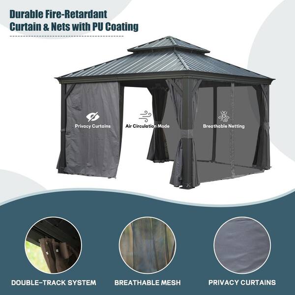 domi outdoor living 12 ft. x 12 ft. Aluminum Hardtop Gazebo