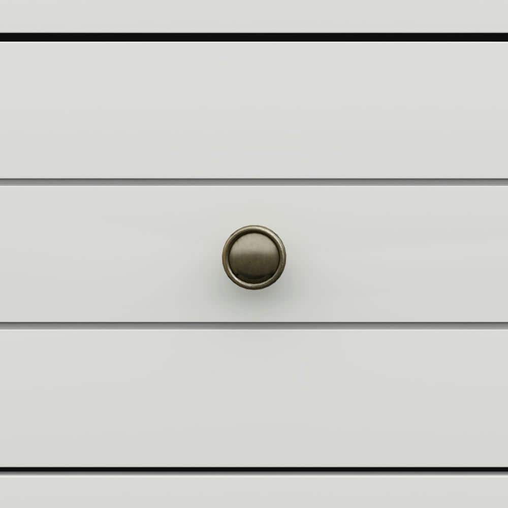 Harmony Coastal 6-Drawer Matte White Dresser with Metal Pulls