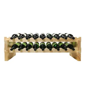 2 x 9 Bottle Modular Wine Rack, Natural