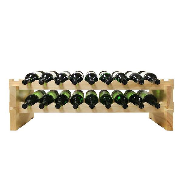 Epicureanist 2 x 9 Bottle Modular Wine Rack, Natural