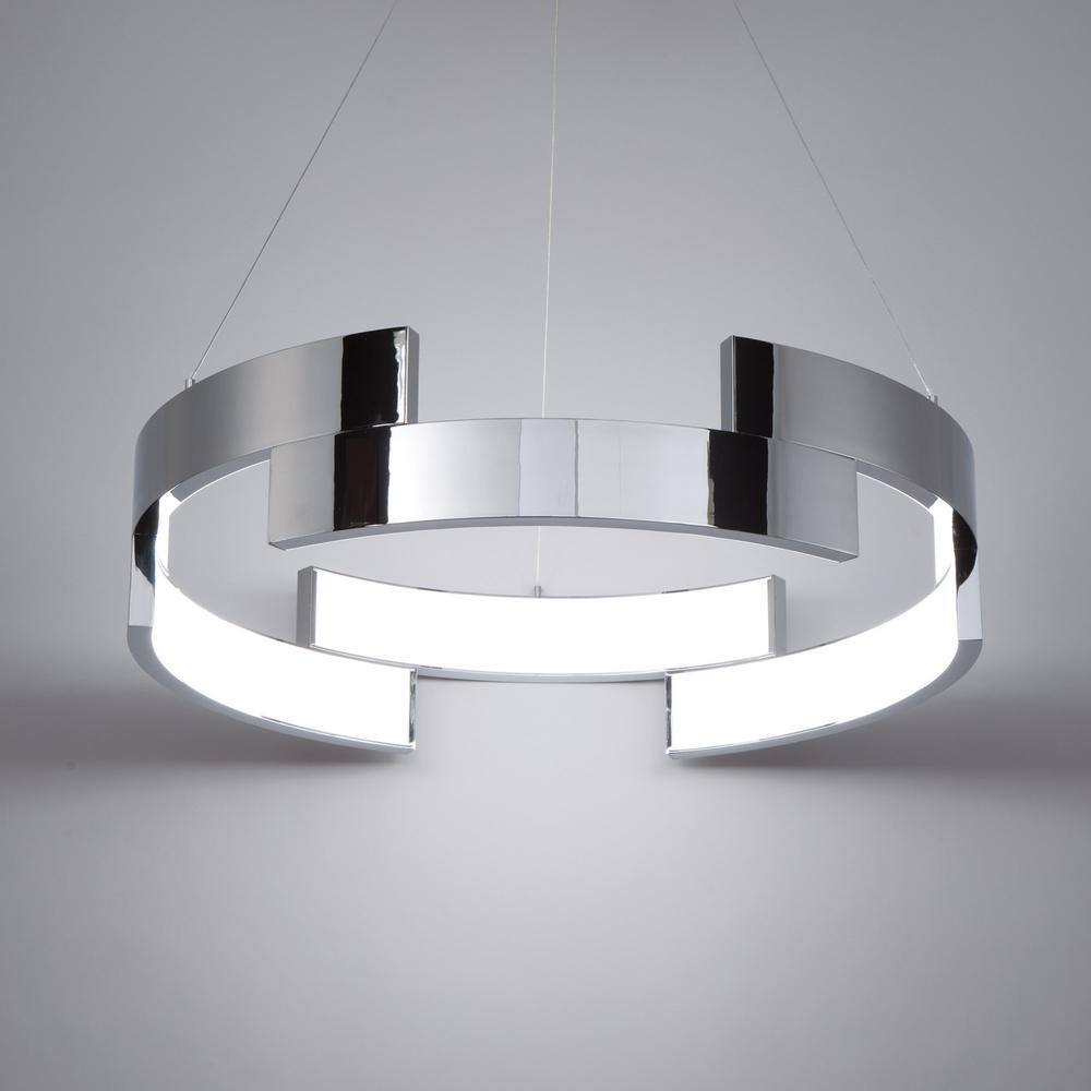 Chrome Glass LED Indoor/Outdoor Pendant Light