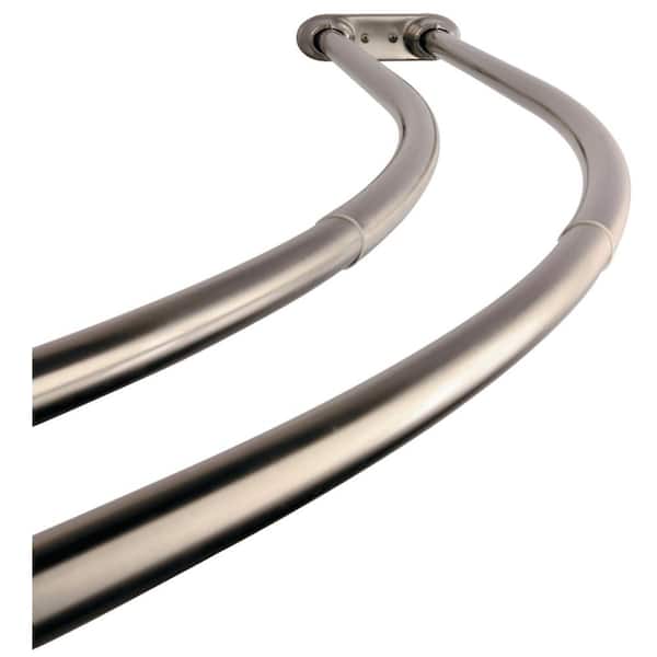 Kingston Brass Vintage 60 in. to 72 in. Double Curved Shower Curtain Rod in Brushed Nickel