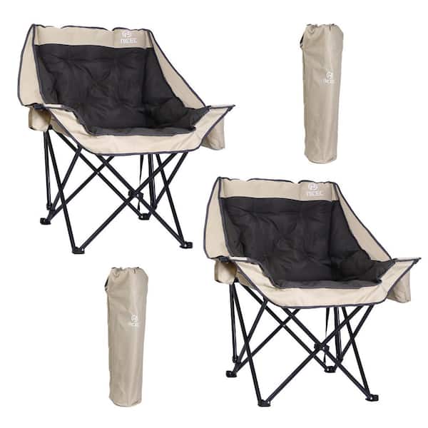 Unbranded Camping Chair, Padded Camping Chair, Oversized XL Camping Chair, Lawn Chair with Cooler Bag, Thick Padded 400 lbs. (2-P)